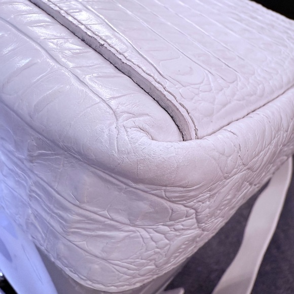 SOLD - FURLA Satchel ‘Boston’ Bag Leather & Rubber w/Gold Accents & Dust Bag EUC - Picture 14 of 16